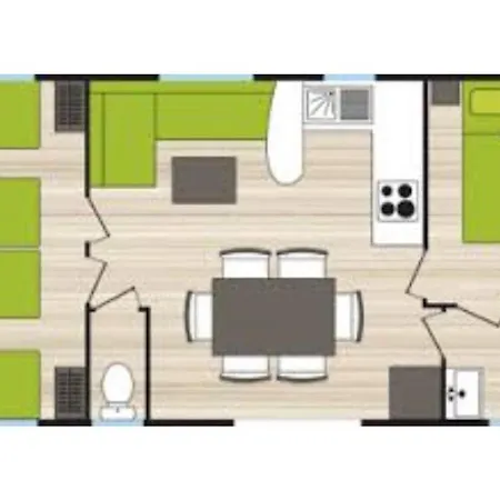 Parque de Campismo Mobil-home Familial Avec Terrasse à - Api-1-52-362 Vendays-Montalivet